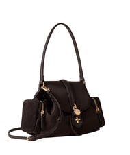 BORBONESE POCHE Schultertasche mit Schultergurt Schokolade - Damentaschen - 2