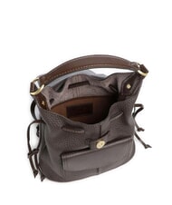 THE BRIDGE MARTINA Rucksack aus geh&auml;mmertem Leder Mokka mit Gold - Damentaschen - 3