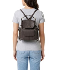 THE BRIDGE MARTINA Rucksack aus geh&auml;mmertem Leder Mokka mit Gold - Damentaschen - 4