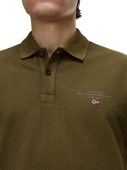 ELBAS 4 Kurz&auml;rmliges Poloshirt aus Baumwolle Dunkelolivgr&uuml;n - Herren-Polo-Shirts/Herren-Polo-Shirt/Herrenpoloshirt/Herrenpoloshirts