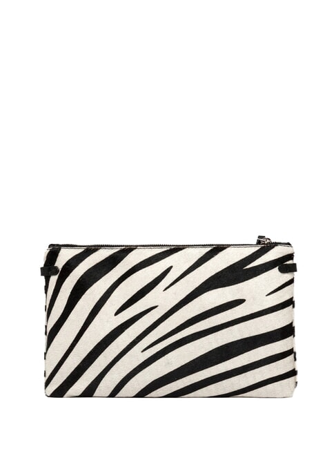 HERMY Clutch-Tasche aus Ponyfell schwarz-wei&szlig;es Zebra - Damentaschen