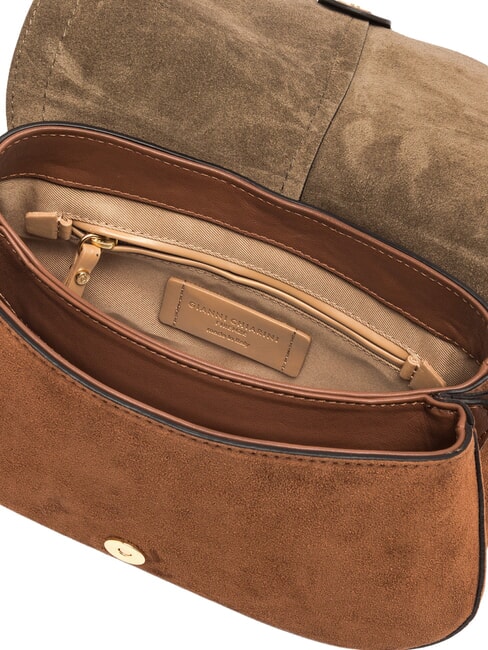 HELENA ROUND Schultertasche aus Leder Cognac - Damentaschen