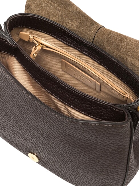 HELENA ROUND Schultertasche aus Leder mit Schulterriemen ausgedr&uuml;ckt - Damentaschen