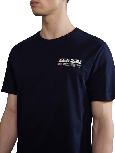 S-KASBA Kurzarm-T-Shirt aus reiner Baumwolle blu marine - Herren-T-Shirts