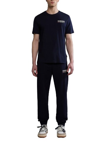 S-KASBA Kurzarm-T-Shirt aus reiner Baumwolle blu marine - Herren-T-Shirts