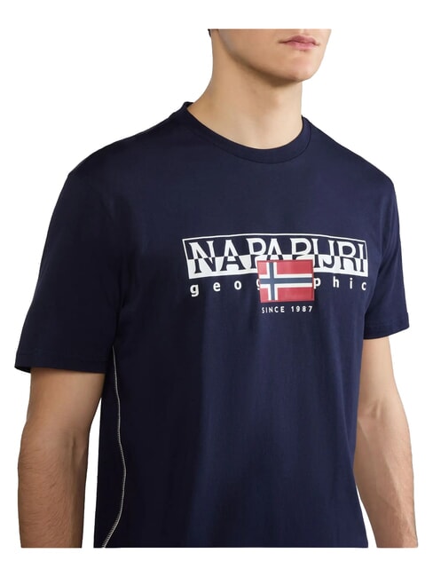 S-AYLMER Baumwoll-T-Shirt blu marine - Herren-T-Shirts