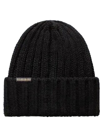 F-SEMIURY Hut mit Umschlag schwarz 041 - M&uuml;tzen/H&uuml;te