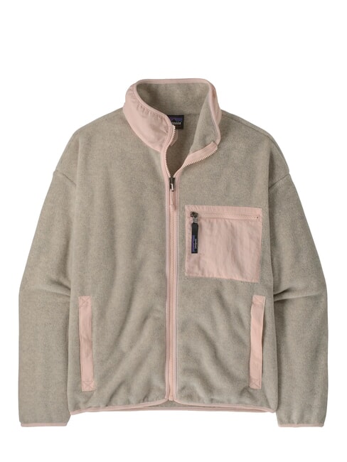 SYNCH Jacke aus recyceltem Fleece Haferflockenheide mit rosa Frost - Damenjacken