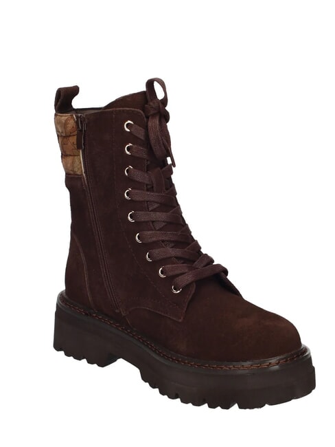 GEO Lederstiefeletten mit 5 cm Absatz dunkelbraun - Damenschuhe