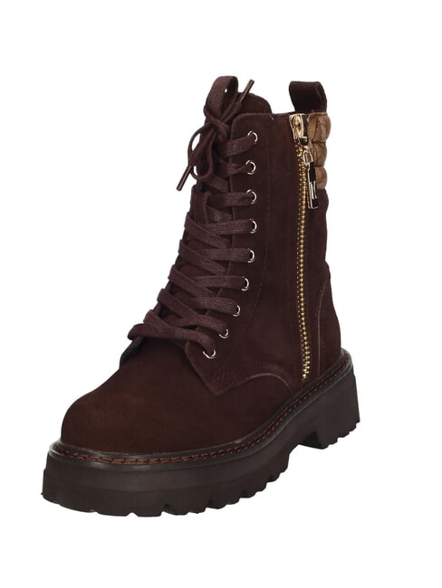 GEO Lederstiefeletten mit 5 cm Absatz dunkelbraun - Damenschuhe