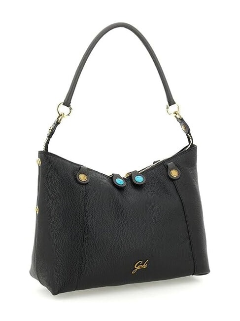 THAMARA PLUS Mittelgro&szlig;e Schultertasche aus Leder Schwarz/Lava - Damentaschen