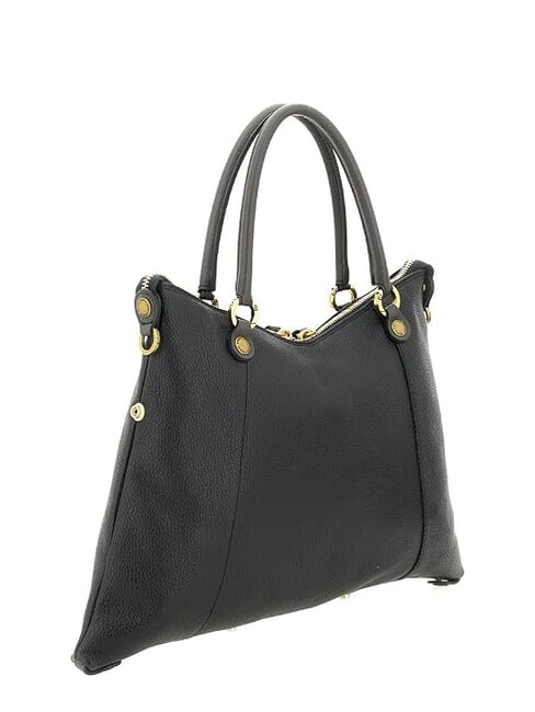 THAMARA PLUS Mittelgro&szlig;e Schultertasche aus Leder Schwarz/Lava - Damentaschen