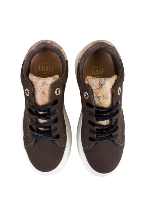 GEO Sneaker mit Logo Dunkelbraun/Geobeige - Damenschuhe