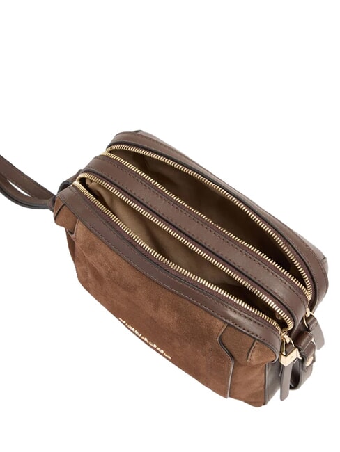 CIRCLE Schultertasche dunkelwalnussfarbenes Wildleder - Damentaschen