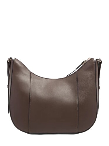 CIRCLE Schultertasche, Leder dunkelwalnussfarbenes Wildleder - Damentaschen