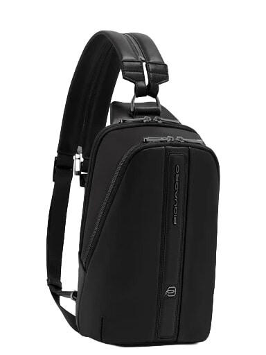 VICTOR Leder-Ein-Schulter-Rucksack Schwarz - PC-Rucks&auml;cke
