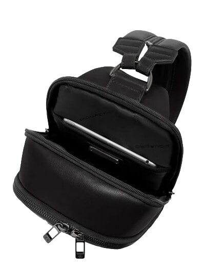 VICTOR Leder-Ein-Schulter-Rucksack Schwarz - PC-Rucks&auml;cke