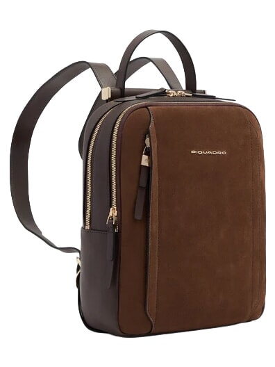 CIRCLE Lederrucksack dunkelwalnussfarbenes Wildleder - Damentaschen