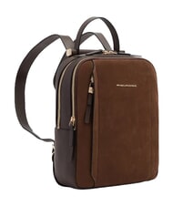 PIQUADRO CIRCLE Lederrucksack dunkelwalnussfarbenes Wildleder - Damentaschen - 2