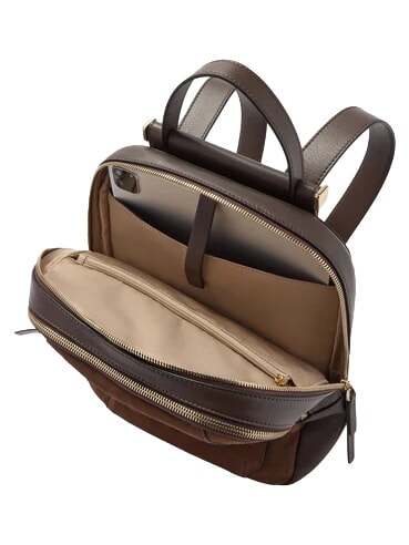 CIRCLE Lederrucksack dunkelwalnussfarbenes Wildleder - Damentaschen
