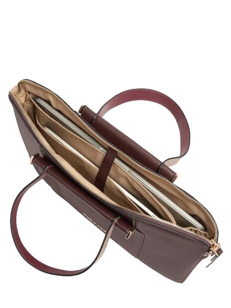 CIRCLE 14-Zoll-Laptoptasche aus Leder bordeauxrot/rosa - Arbeitstaschen