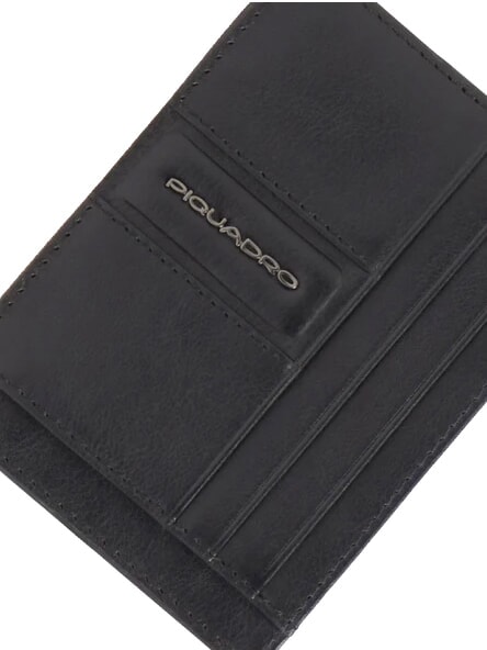 W143 Flacher Kartenhalter aus Leder Schwarz - Brieftaschen Herren