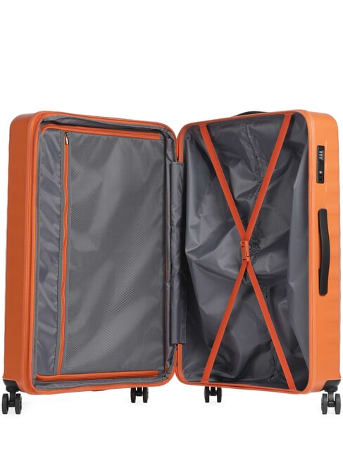 NAUSICAA Gro&szlig;er, erweiterbarer Trolley ORANGE - Harte Trolleys