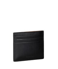 CALVIN KLEIN BOLD CK SUEDE Flacher Kartenhalter aus Leder auf Schwarz - Brieftaschen Herren - 2