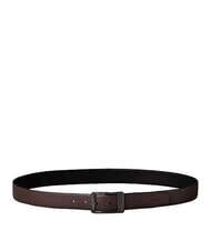 CALVIN KLEIN RECTANGULAR Wendbarer Lederg&uuml;rtel Schwarz / Dunkelbraun / Matt - G&uuml;rtel - 2