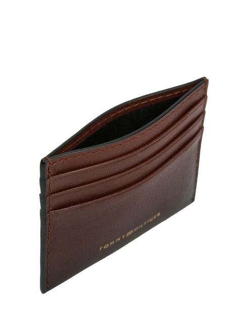 TH SEASONAL Leder-Kartenhalter gl&auml;nzendes Braun - Brieftaschen Herren