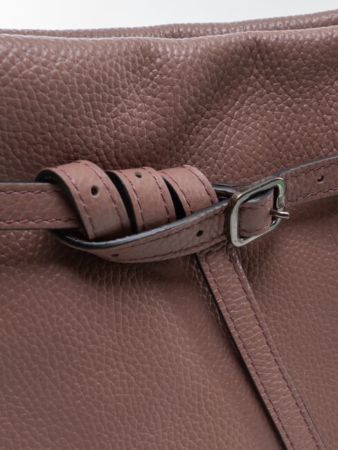 ELIF Mittelgro&szlig;e Lederclutch mit Schulterriemen Balsamico - Damentaschen