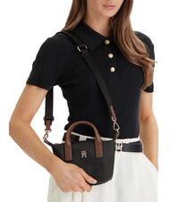 TOMMY HILFIGER POPETTE Handtasche mit Schulterriemen und Logo Schwarz - Damentaschen - 2