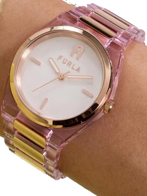 TEMPO MINI Modeuhr wei&szlig; und rosa - Uhren