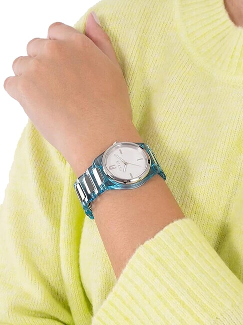TEMPO MINI Modeuhr wei&szlig;/blau - Uhren