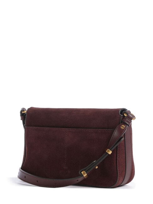 LOVE SATCHEL Mini-Schultertasche aus Leder Burgunder-Antikgold - Damentaschen