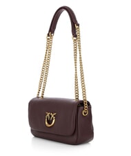 PINKO CLICK SOFT Mini-Schultertasche / Umh&auml;ngetasche Dunkelbraun-Antikgold - Damentaschen - 2