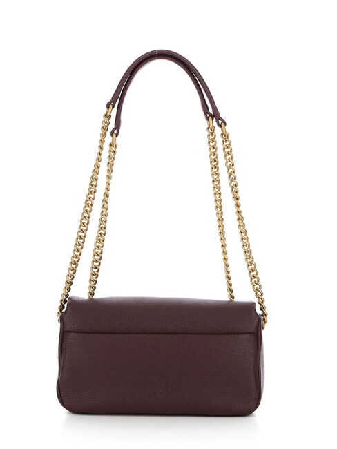 CLICK SOFT Mini-Schultertasche / Umh&auml;ngetasche Dunkelbraun-Antikgold - Damentaschen
