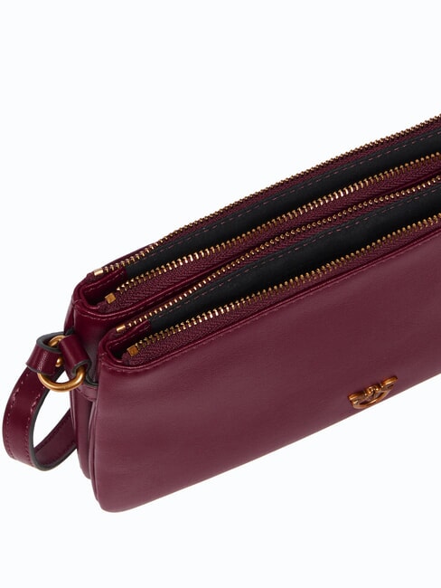 DOUBLE Schultertasche mit Schultergurt intensives Johannisbeer-Antikgold - Damentaschen