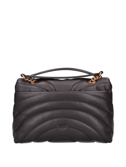 LOVE PUFF CLASSIC Umh&auml;ngetasche aus Nappaleder Marascabraun-Antikgold - Damentaschen