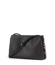 PINKO TRIPLET MINI Schultertasche aus Leder Marascabraun-Antikgold - Damentaschen - 3