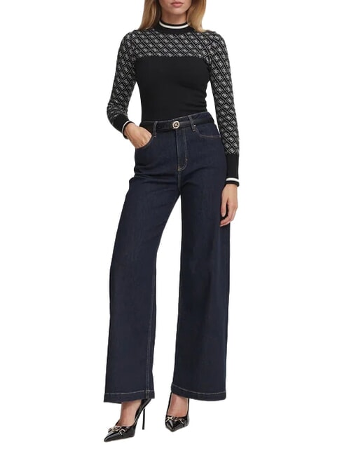 MOCK NECK AUBREY 4G Slim Fit Pullover schwarzer, ged&auml;mpfter Stein - Damenpullover