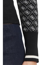 GUESS MOCK NECK AUBREY 4G Slim Fit Pullover schwarzer, ged&auml;mpfter Stein - Damenpullover - 5