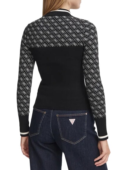 MOCK NECK AUBREY 4G Slim Fit Pullover schwarzer, ged&auml;mpfter Stein - Damenpullover