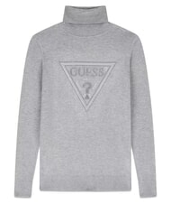 GUESS HALLIE TRIANGLE Pullover mit hohem Kragen und langen &Auml;rmeln hellmeliert grau m - Damenpullover - 6