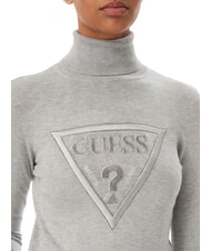 GUESS HALLIE TRIANGLE Pullover mit hohem Kragen und langen &Auml;rmeln hellmeliert grau m - Damenpullover - 4