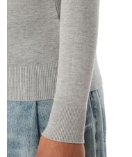 GUESS HALLIE TRIANGLE Pullover mit hohem Kragen und langen &Auml;rmeln hellmeliert grau m - Damenpullover - 5