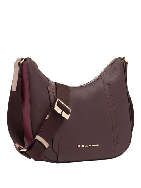CIRCLE Schultertasche, Leder bordeauxrot/rosa - Damentaschen