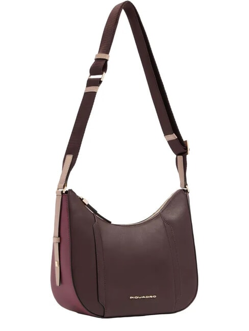 CIRCLE Schultertasche, Leder bordeauxrot/rosa - Damentaschen