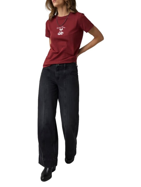 CHERRY REGULAR Kurzarm-T-Shirt Weinbergrot - T-Shirts und Tops f&uuml;r Damen