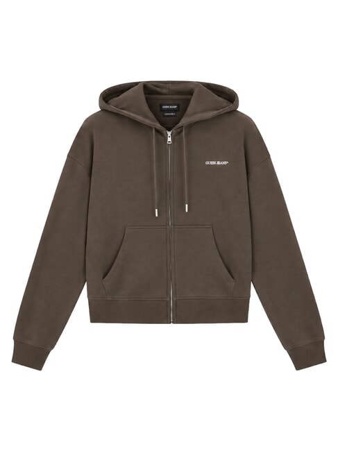 EMBRO Kapuzenpulli mit Rei&szlig;verschluss dunkler Kaffee - Sweatshirts Damen